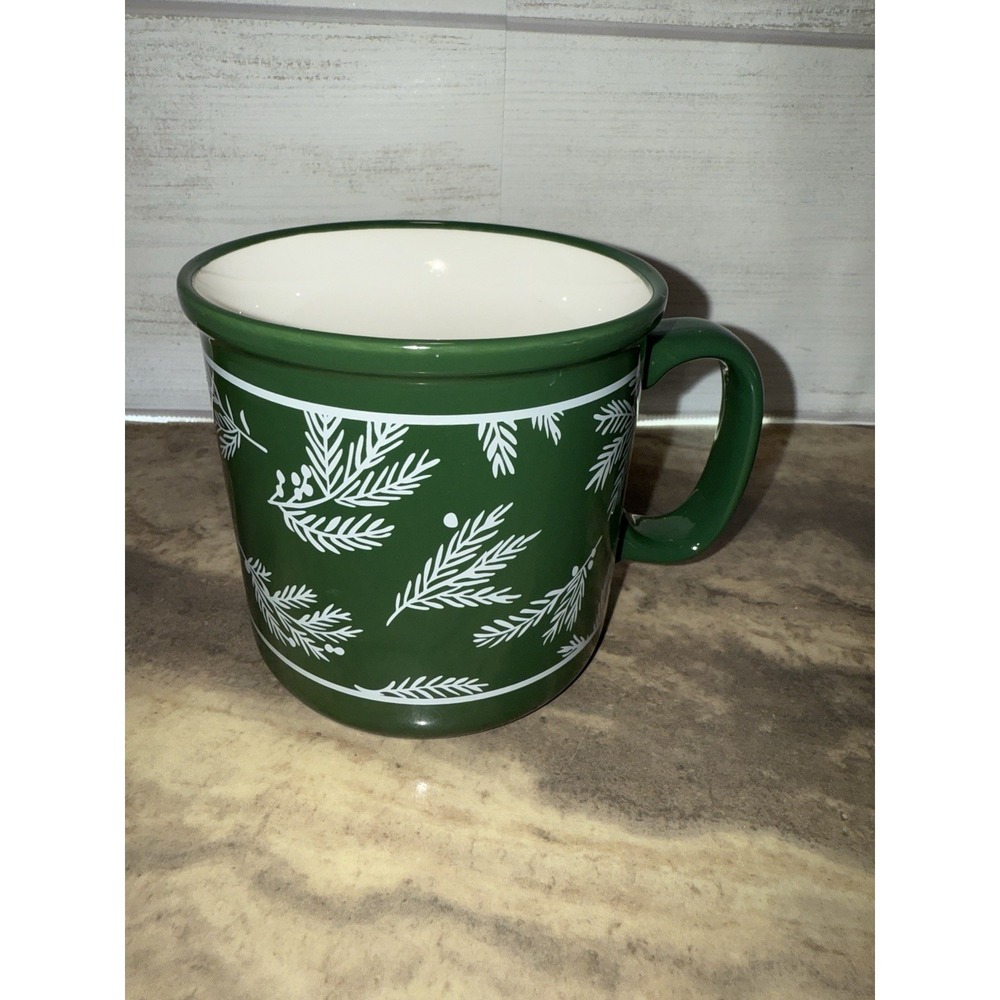 Hallmark Large Green Coffee Mug W/sprigs Of Pine & Berries VIP Gift 2022 New
